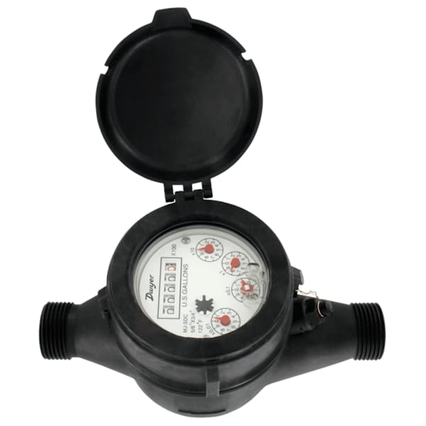Dwyer Instruments MultiJet plastic water meter, 1" pipe size with 10